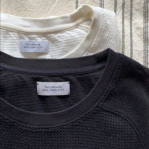 2 Waffle Knit Short Sleeve Shirts